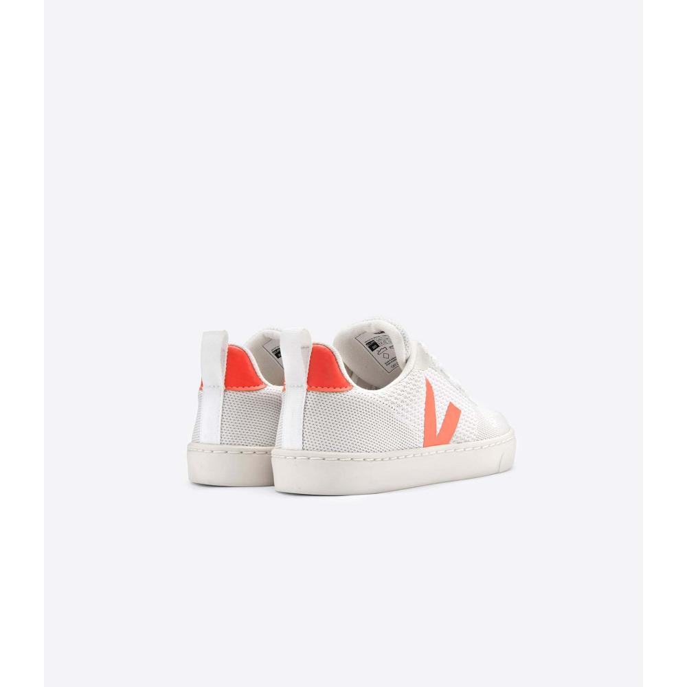 Veja V-10 MALHA BRANCO ALUMINIO Kids' Shoes White/Orange | NZ 795BEX